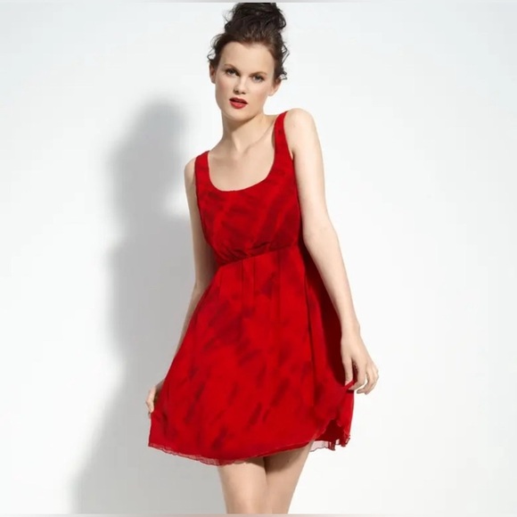 Alice + Olivia Dresses & Skirts - ALICE + OLIVIA Large Cabella Red Tie Dye Tank Lined Dress Skater Luxury Party